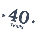40th Anniversary Logo - Blue/White