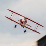 Classic biplane competing in its racing class.