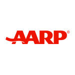 The logo for AARP that links to their website