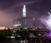 Fireworks at The Canadian Museum for Human Rights