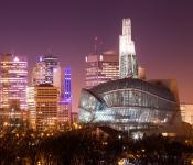 Nights view of The Canadian Museum for Human Rights