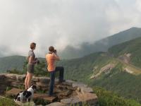 Hikers with Dog at Craggy Pinnacle