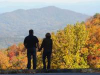 Couple on the Parkway in Fall