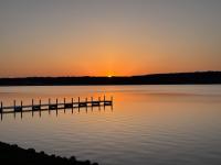 Sunset view from the patio at The Getaway Restaurant on Lake Como.