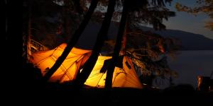 tenting on a lake