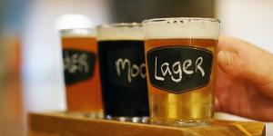 Flight of beer at the Noble Pig Brewhouse