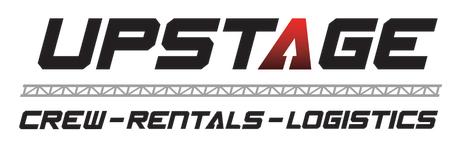Logo that says Upstage Crew rentals logistics