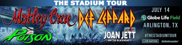 Motley Crue, Def Leppard, Poison, & Joan Jett stadium tour flyer