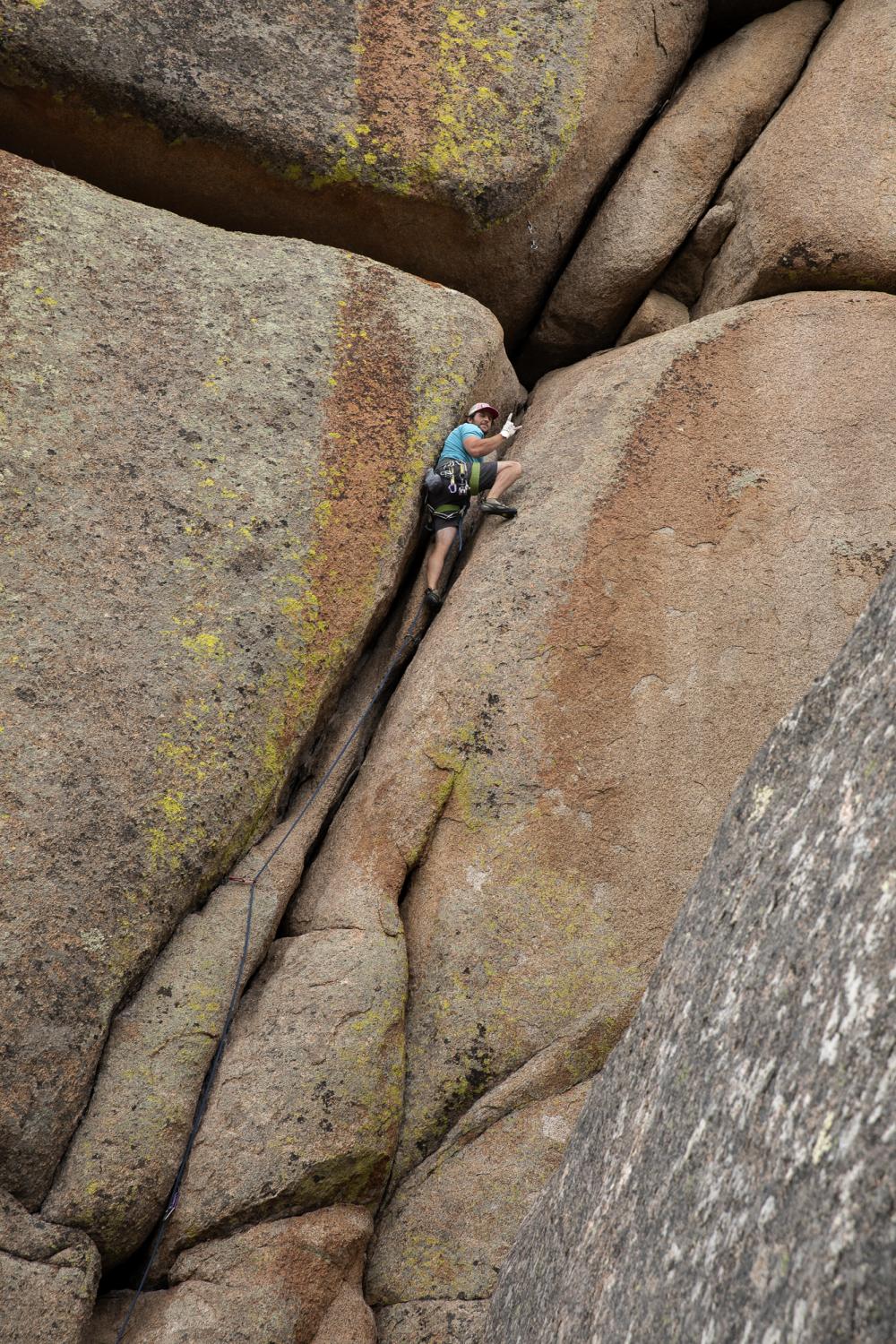 Rock Climbing Vedauwoo Wyoming Crack Trad climb