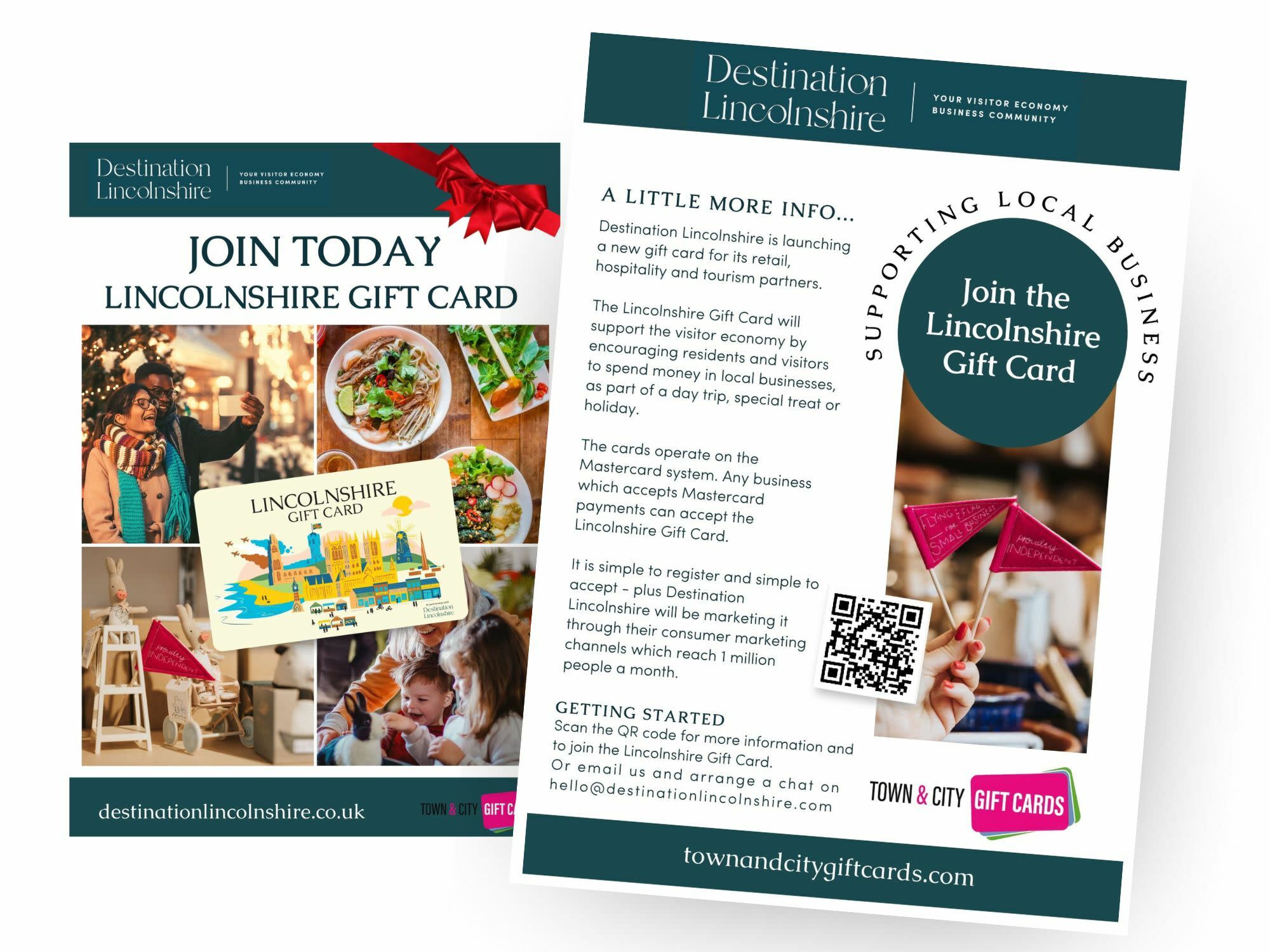 Digital information leaflets about the Lincolnshire gift card.