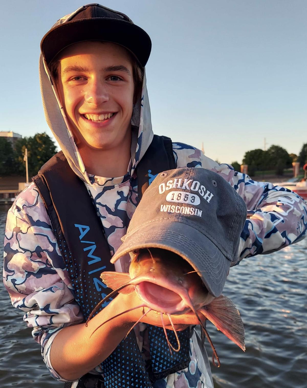 Fish with Oshkosh Hat