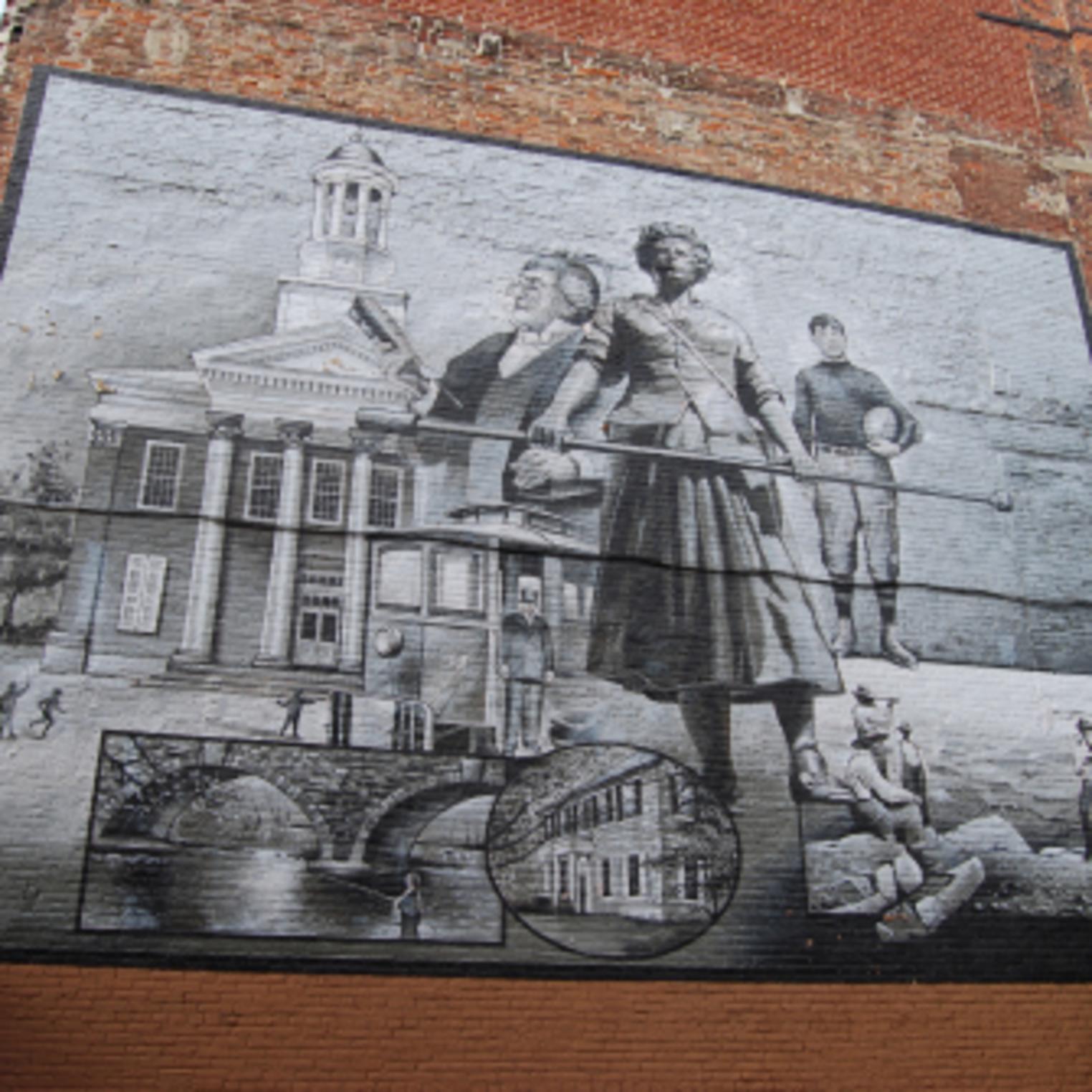 Molly Pitcher Mural on the side of the Cumberland County Historical Society