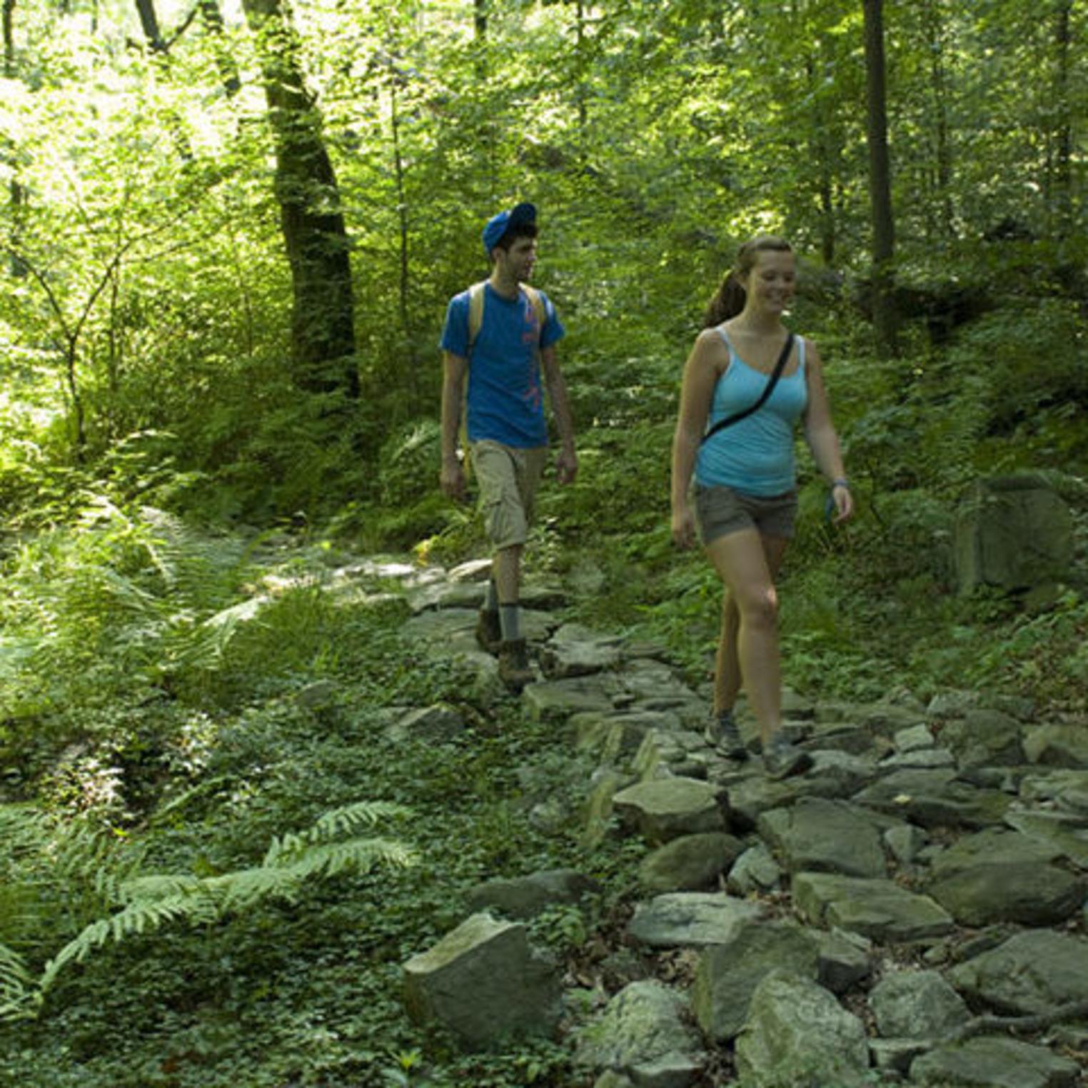 Hiking near Doubling Gap Lake in Colonel Denning State Park