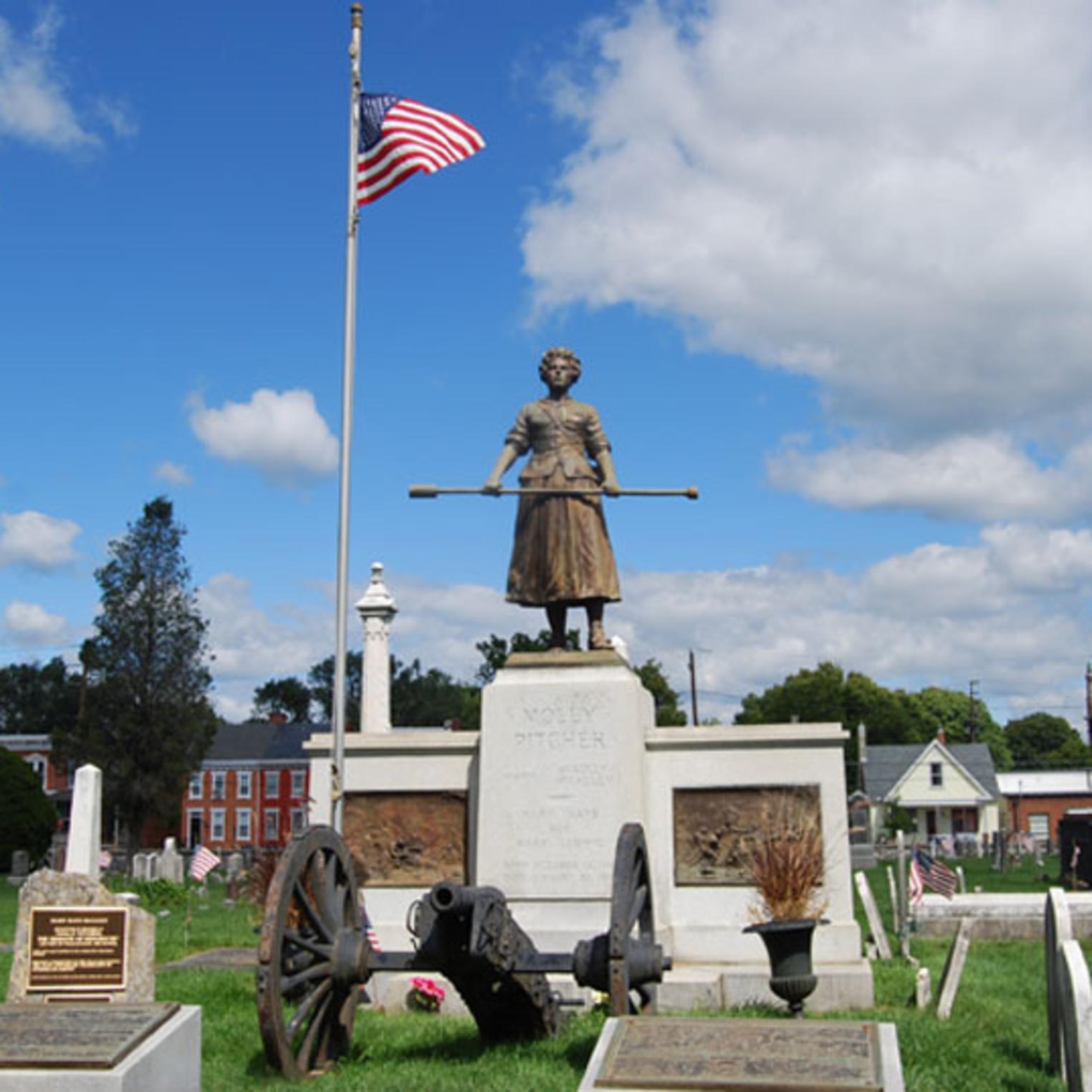 Molly Pitcher Statue at the Old Public Graveyard
