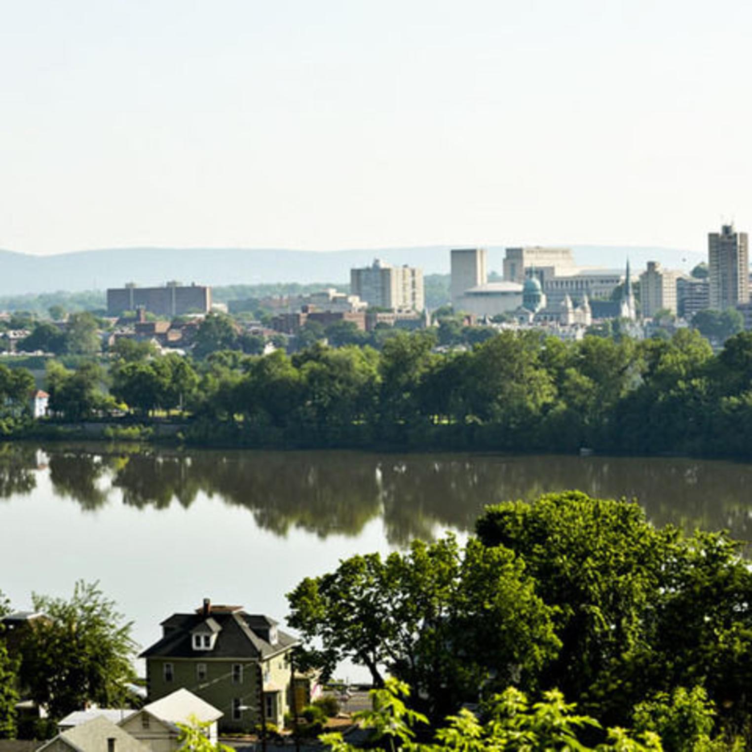 View of Susquehanna River and Harrisburg from Negley Park in Lemoyne