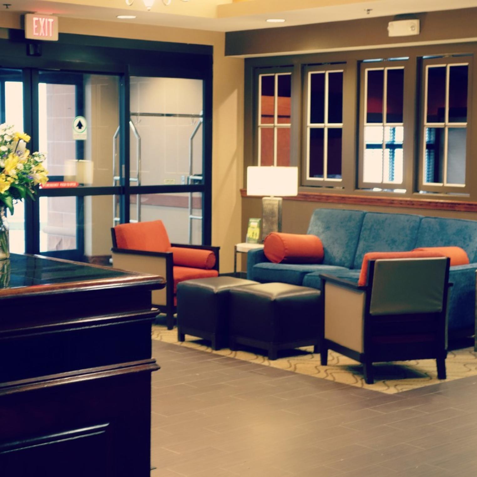 Our newly renovated lobby welcoming guests.