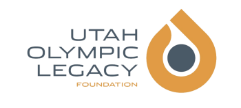 Utah Olympic Legacy Foundation next to a drop that looks also like a flame