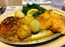 Seafood Platter (Tilapia, Scallops, Crabcake) at The Coopersburg Diner