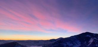 Colorful sunrise over mountains