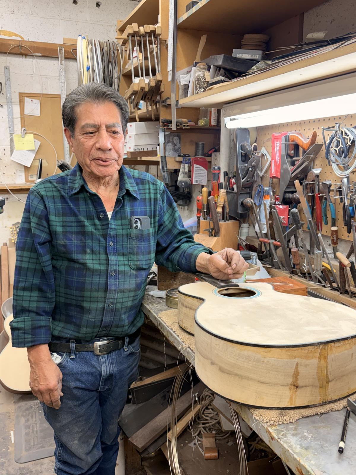 An image of Rick Pimentel in his workshop.