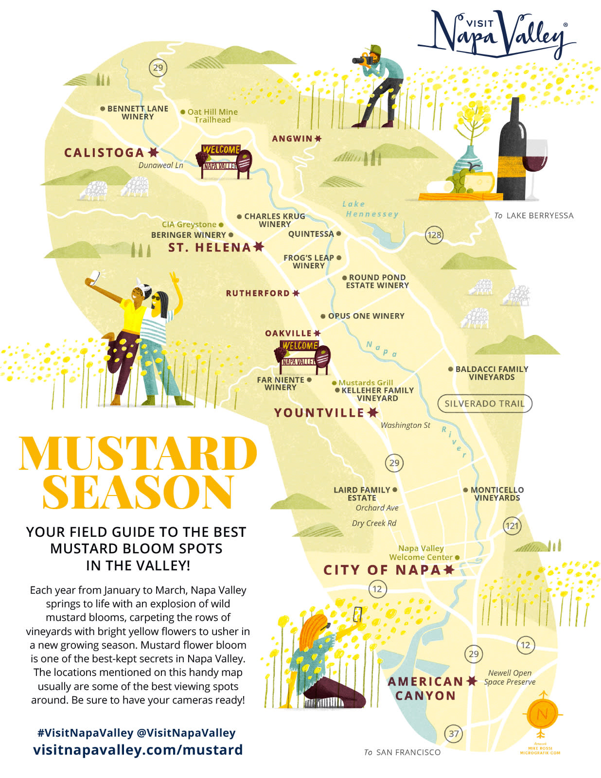 Napa Valley Wild Mustard Season Map 2024