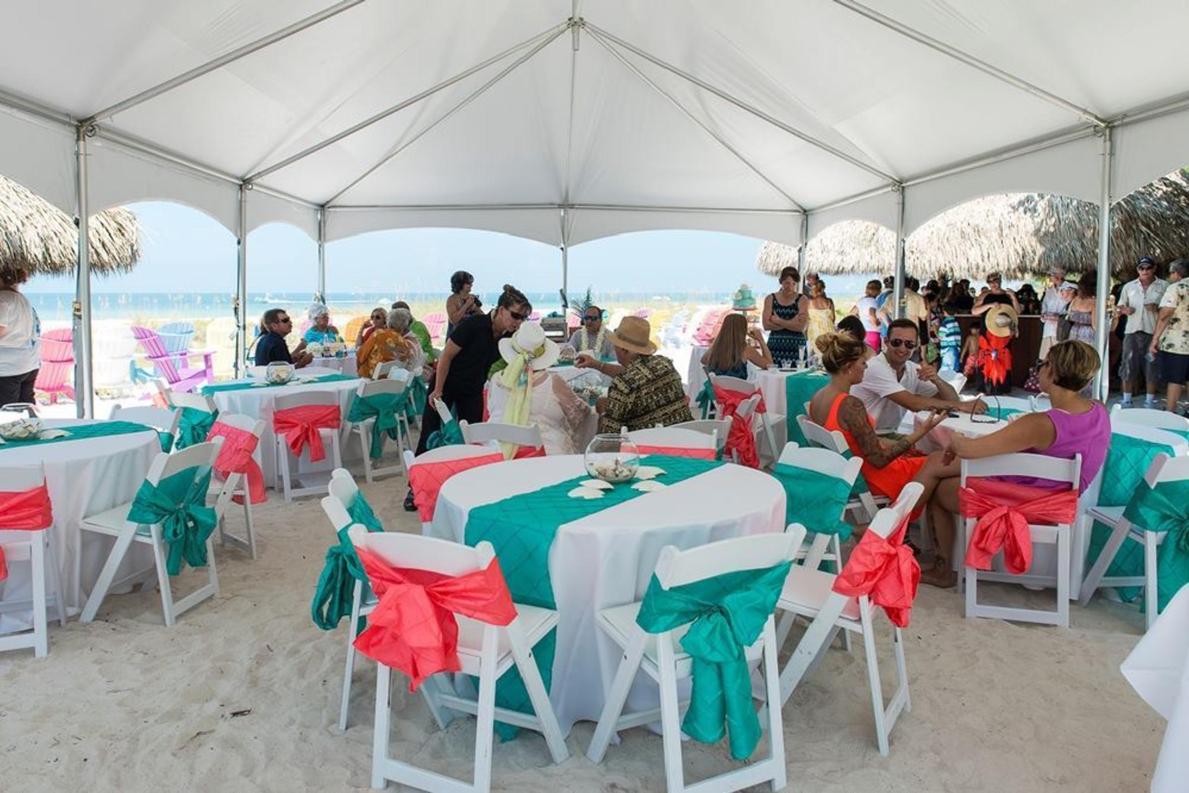 Tent Reception on Anna Maria Island - Private Beach House by Gulf Beach Weddings