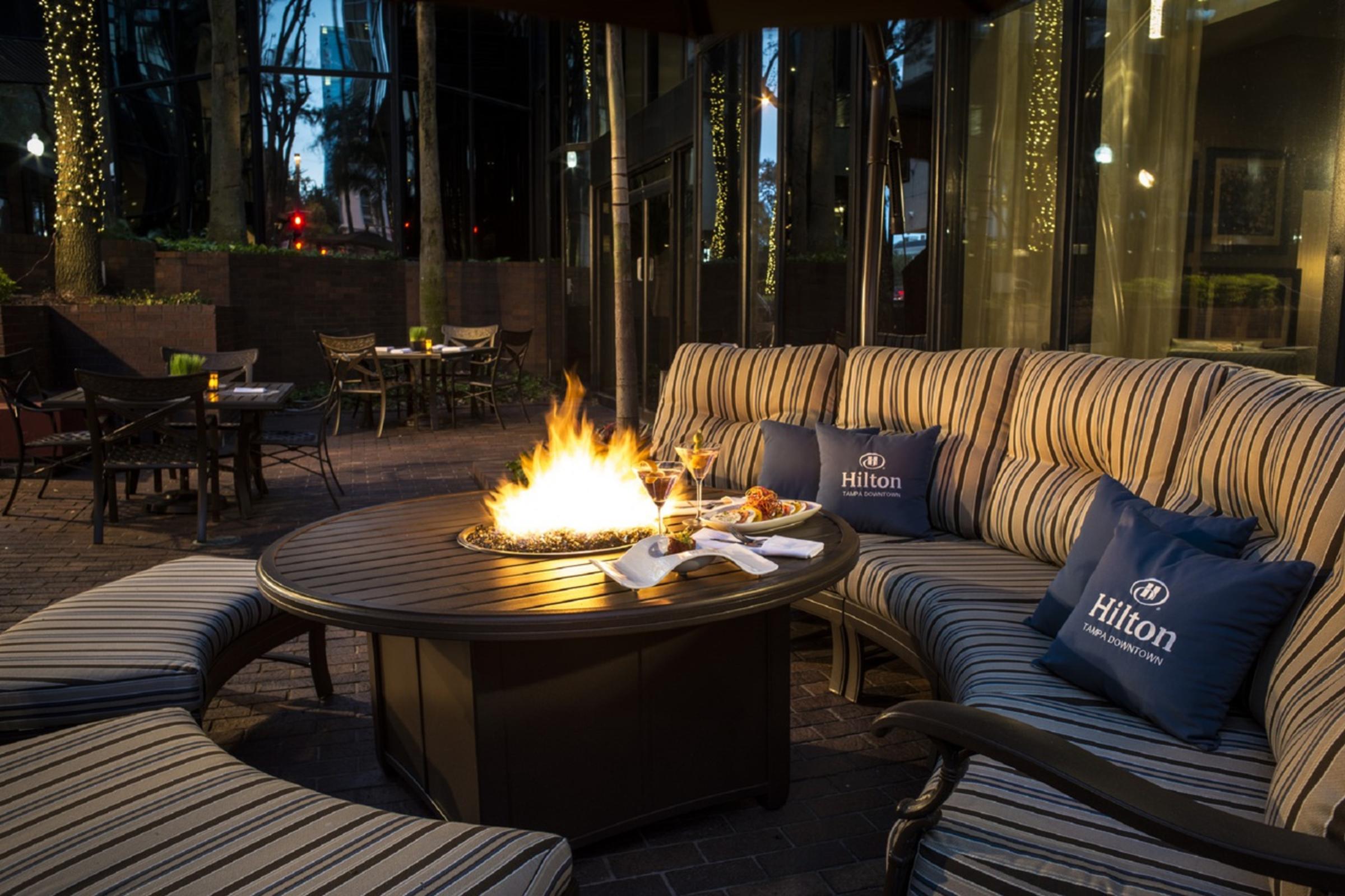 Outdoor Fire Pit Hilton Hotels in Downtown Tampa