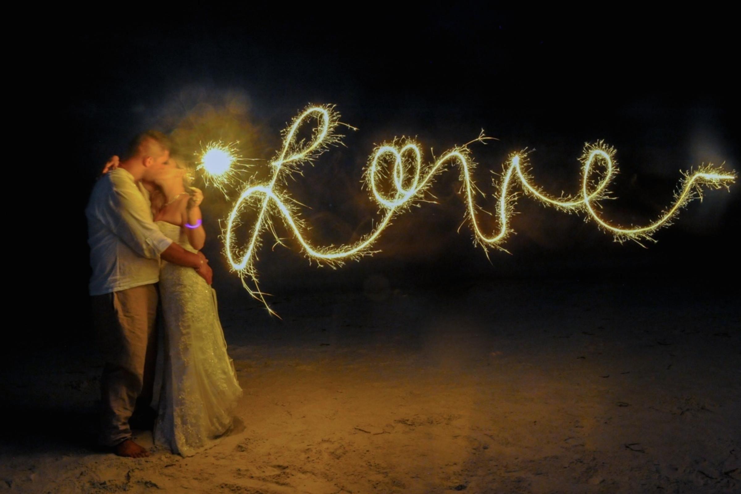 Love in Sparklers by Couple - Treasure Island, Florida
