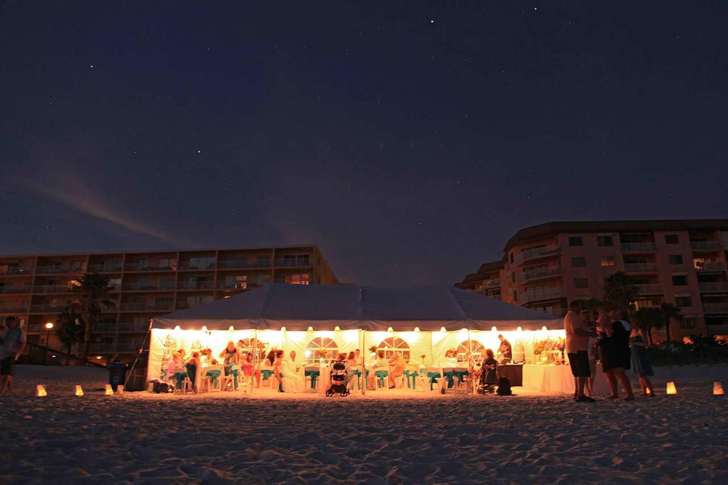 Tent Reception on Redington Beach, Florida by Gulf Beach Weddings