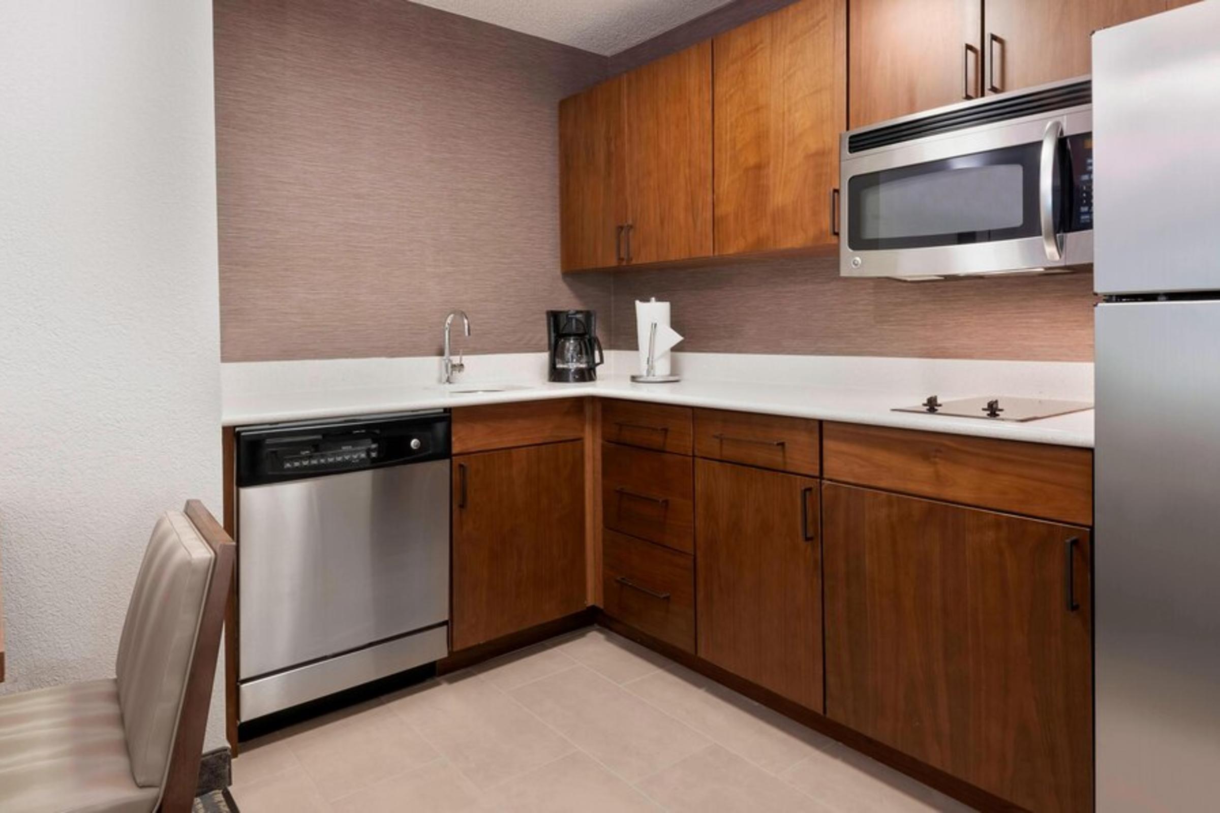 one bedroom and studio kitchen area