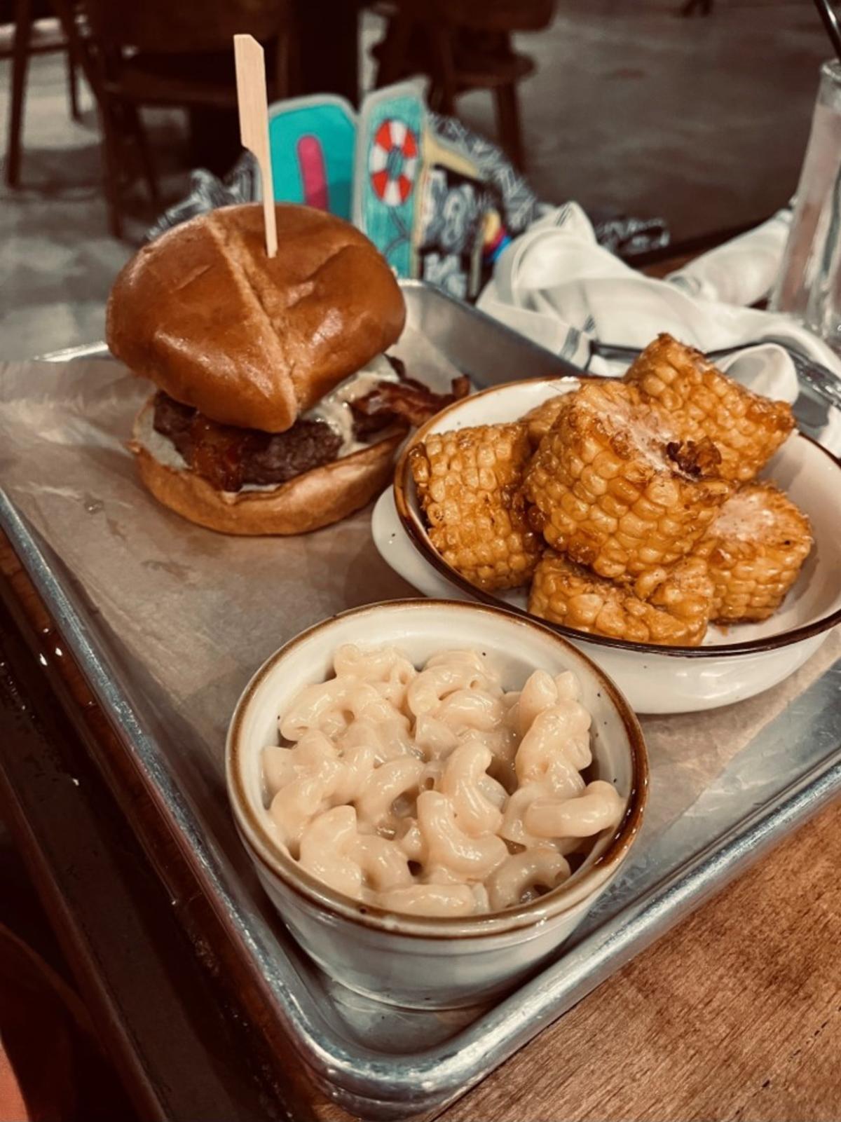 Burger plated at Dock 17