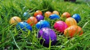Plastic Easter Eggs in the Grass