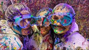 paint splattered people