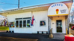 Exterior view of Reese's Dairy Bar in Auburn NY - stop by for awesome homemade ice cream