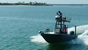 Capt. Jay Withers on a fishing boat, front view