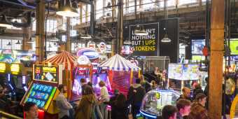 The Rec Room offers food, drink, live events and games, in Toronto's Entertainment District