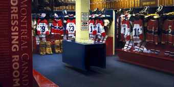 The Montreal Canadiens dressing room exhibit at the Hockey Hall of Fame