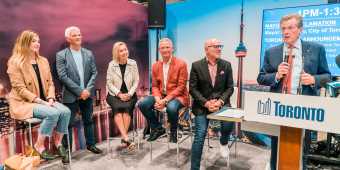 Mayor John Tory, Scott Beck CEO of Destination Toronto, Toronto Global Announcement