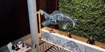 A bird’s-eye view of Hotel X’s concierge and check-in