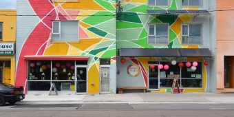 The colourful street art and shops of Toronto's Little India neighbourhood