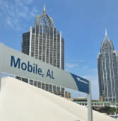 An Amtrak sign says "Mobile, AL"