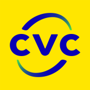 CVC tour operator logo in dark blue on yellow background.