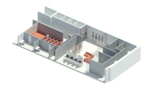 Axonometric illustration of MoMI LAB - Credit - RAA - MoMI