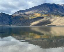 Mountains reflecting on a lake