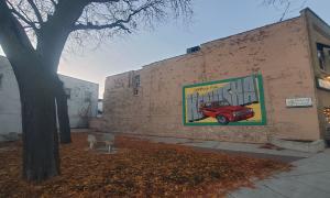 car mural outside House of Nutrition