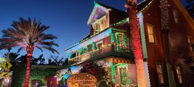 Gingerbread Fantasy Holiday Light Display Rose Villa
