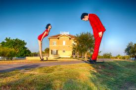 "Ostriches" at the Peace River Botanical & Sculpture Gardens in Punta Gorda, Florida