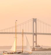 Sunset Boat Rose Island