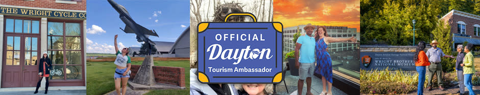 A Tourism Academy banner showing the program logo and several photos of Dayton attractions.