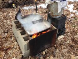 Our first attempt at making maple syrup.